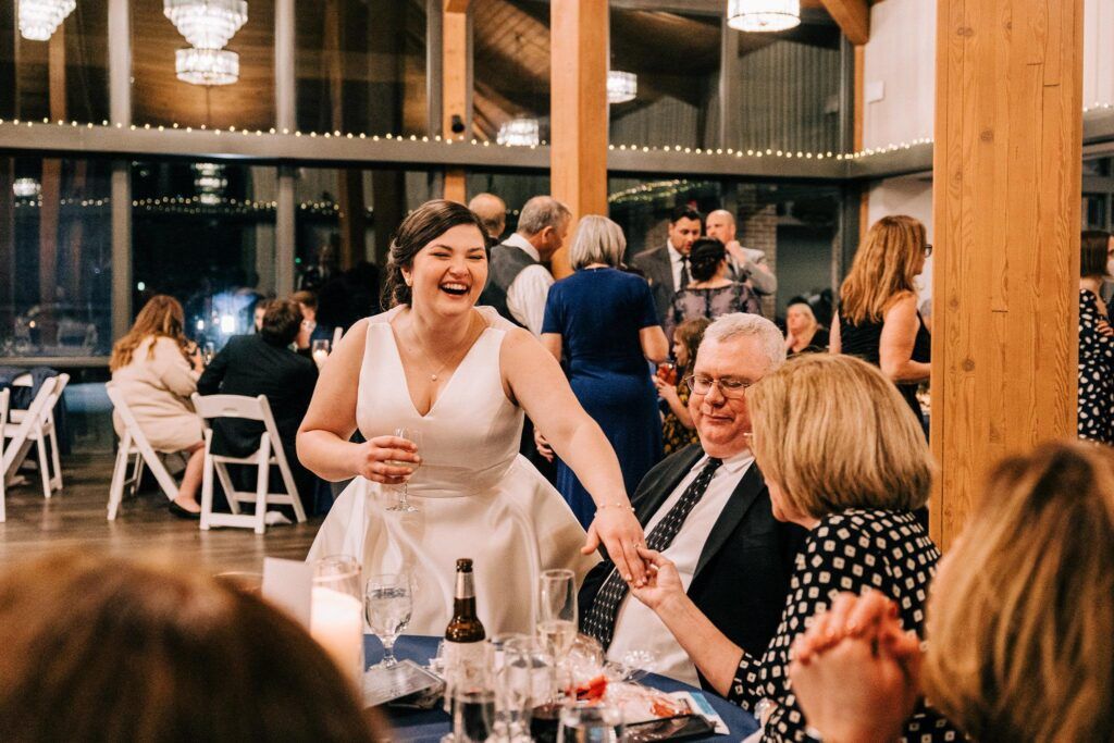 bride at wedding reception