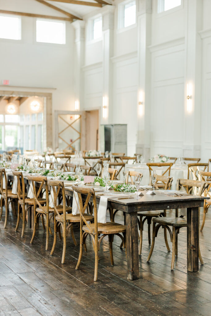 Wedding reception farmhouse table