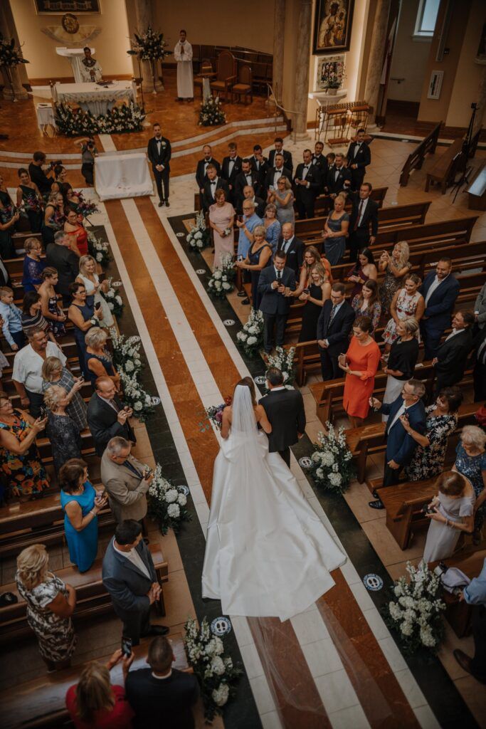 Bride walking down the aisle.