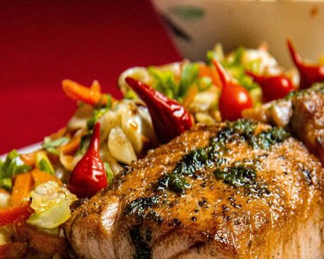 Salmon with vegetables