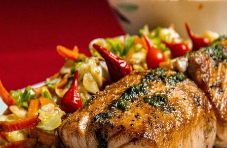 Salmon with vegetables