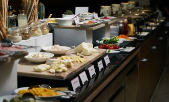 Food on a buffet table