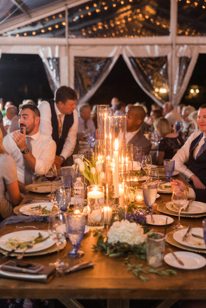guests dining at reception