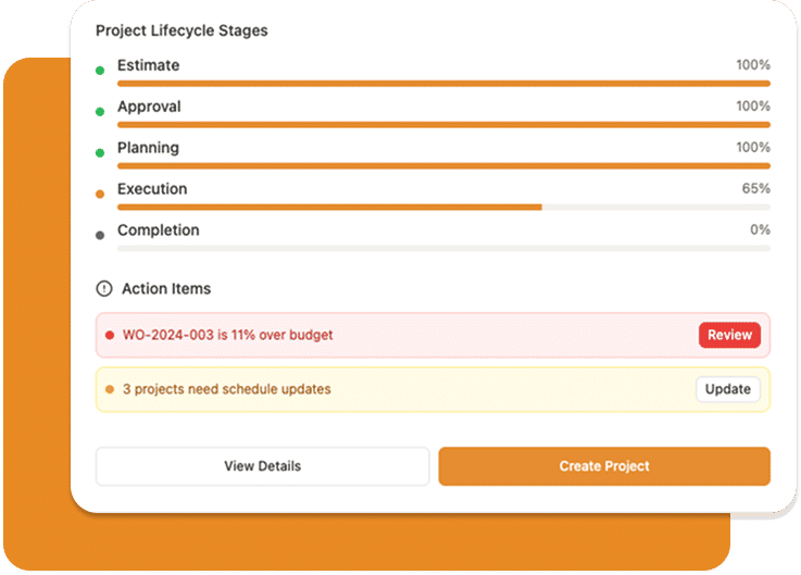 Full Lifecycle Visibility - From Estimate to Completion