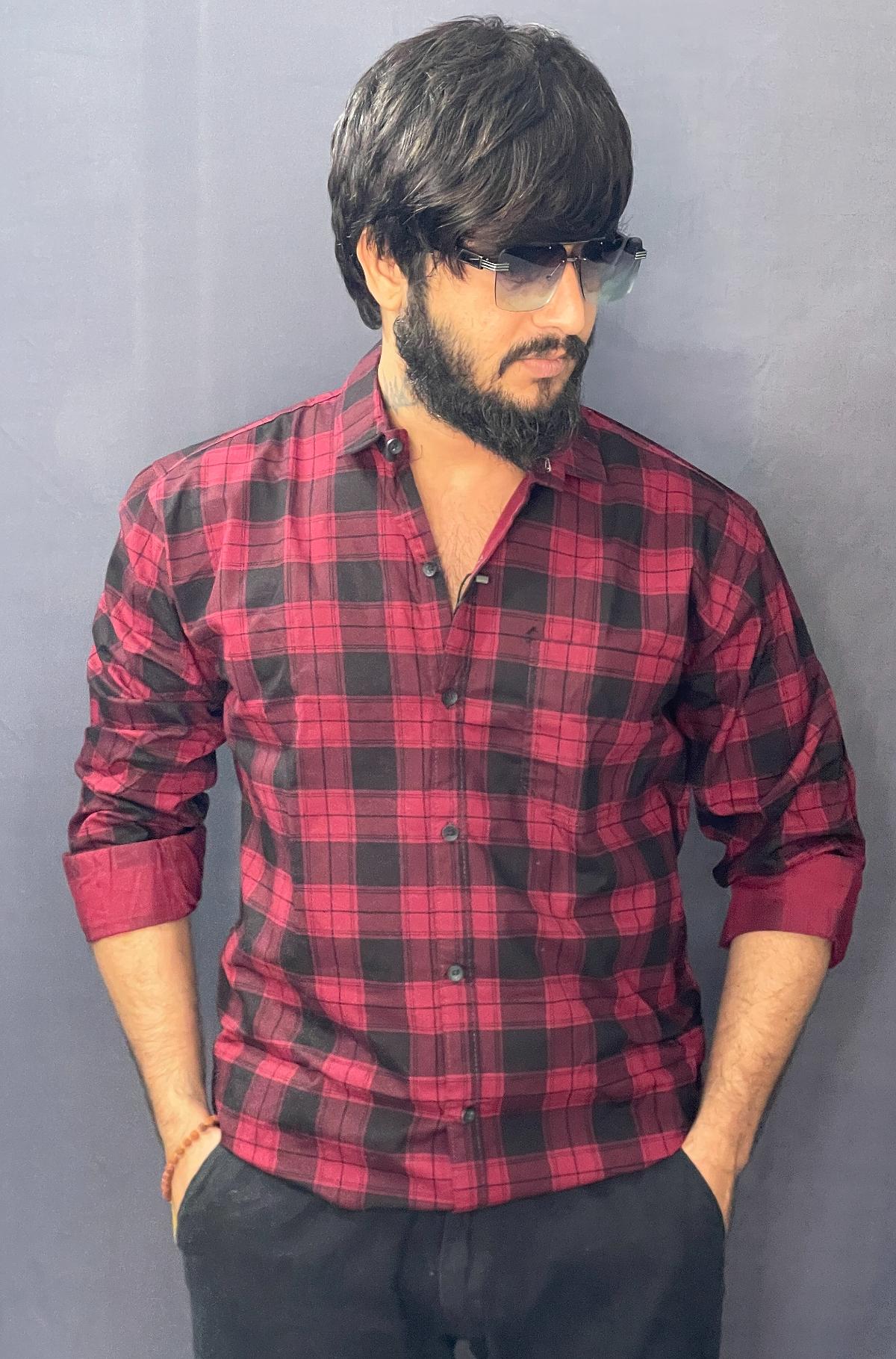 RED & BLACK CHECKS SHIRT 215 P96