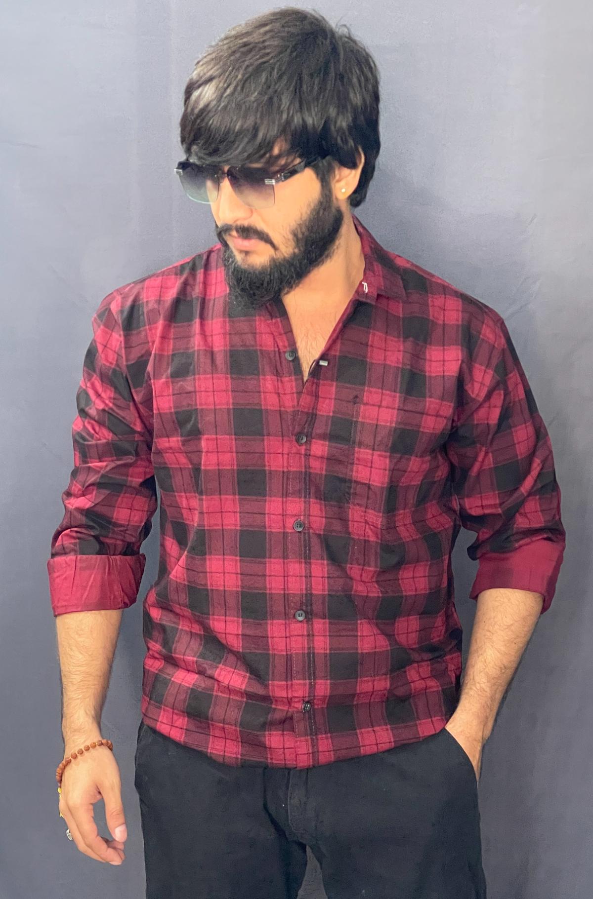 RED & BLACK CHECKS SHIRT 215 P96