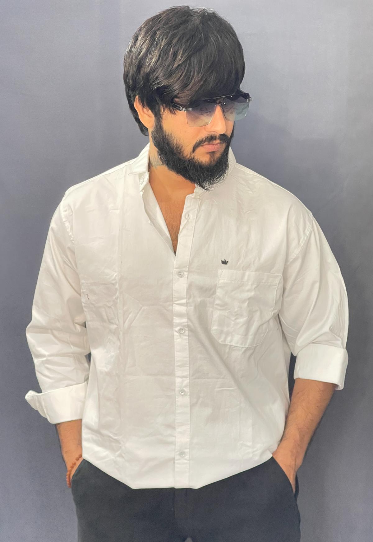 WHITE PLAIN SHIRT 216 P101