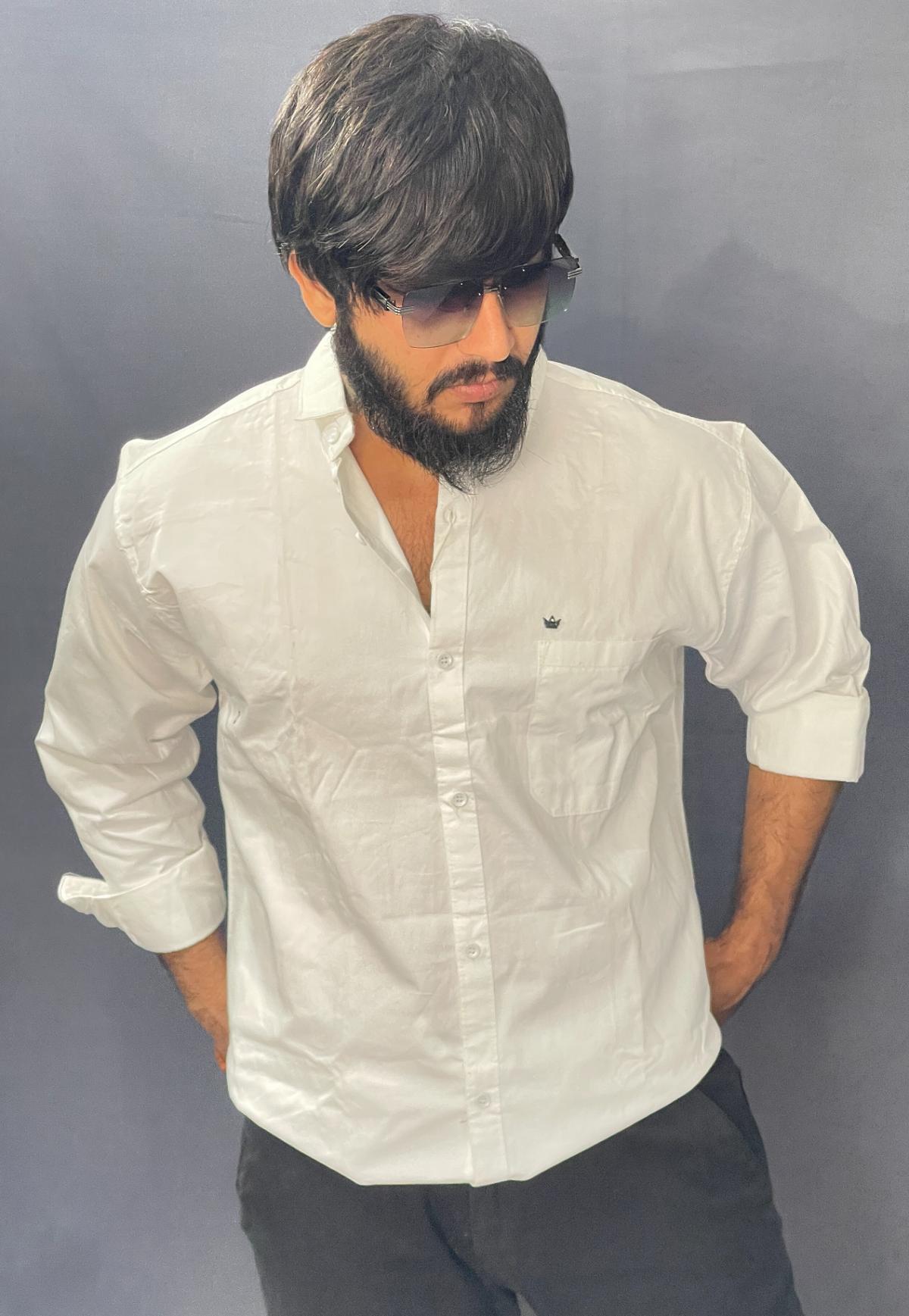 WHITE PLAIN SHIRT 216 P101