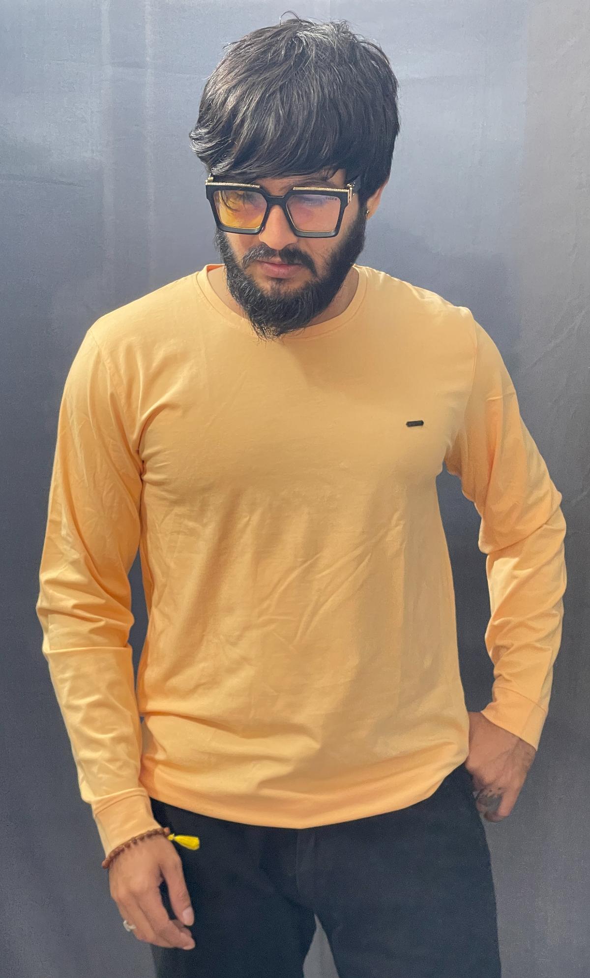 LIGHT ORANGE ROUND NECK PLAIN TSHIRT 288 P128