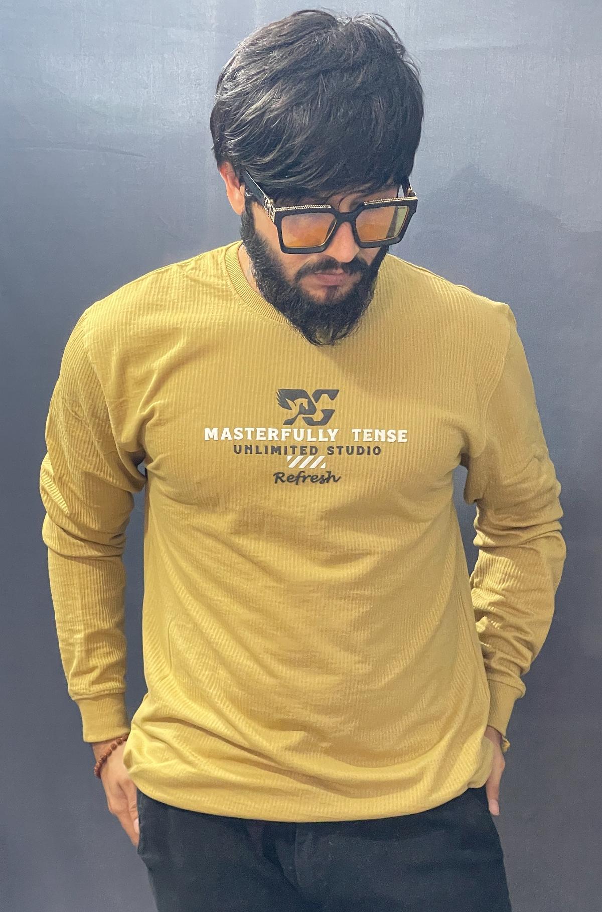 DARK YELLOW POSTER PARRTEN PRINTED TSHIRT 291 P119