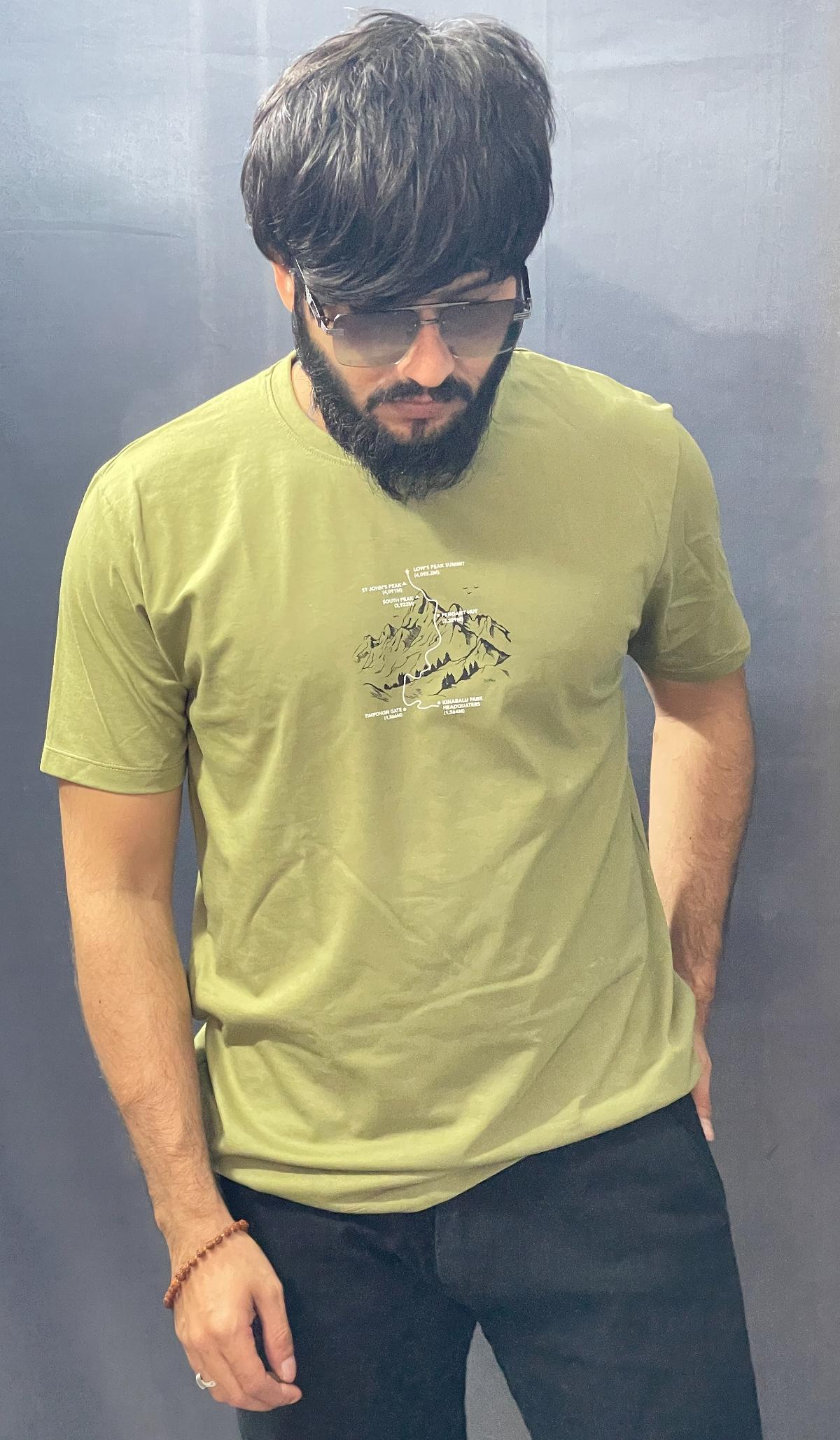 LITE GREEN POSTER PRINTED ROUND POCKET PRINTED TSHIRT 295 P109