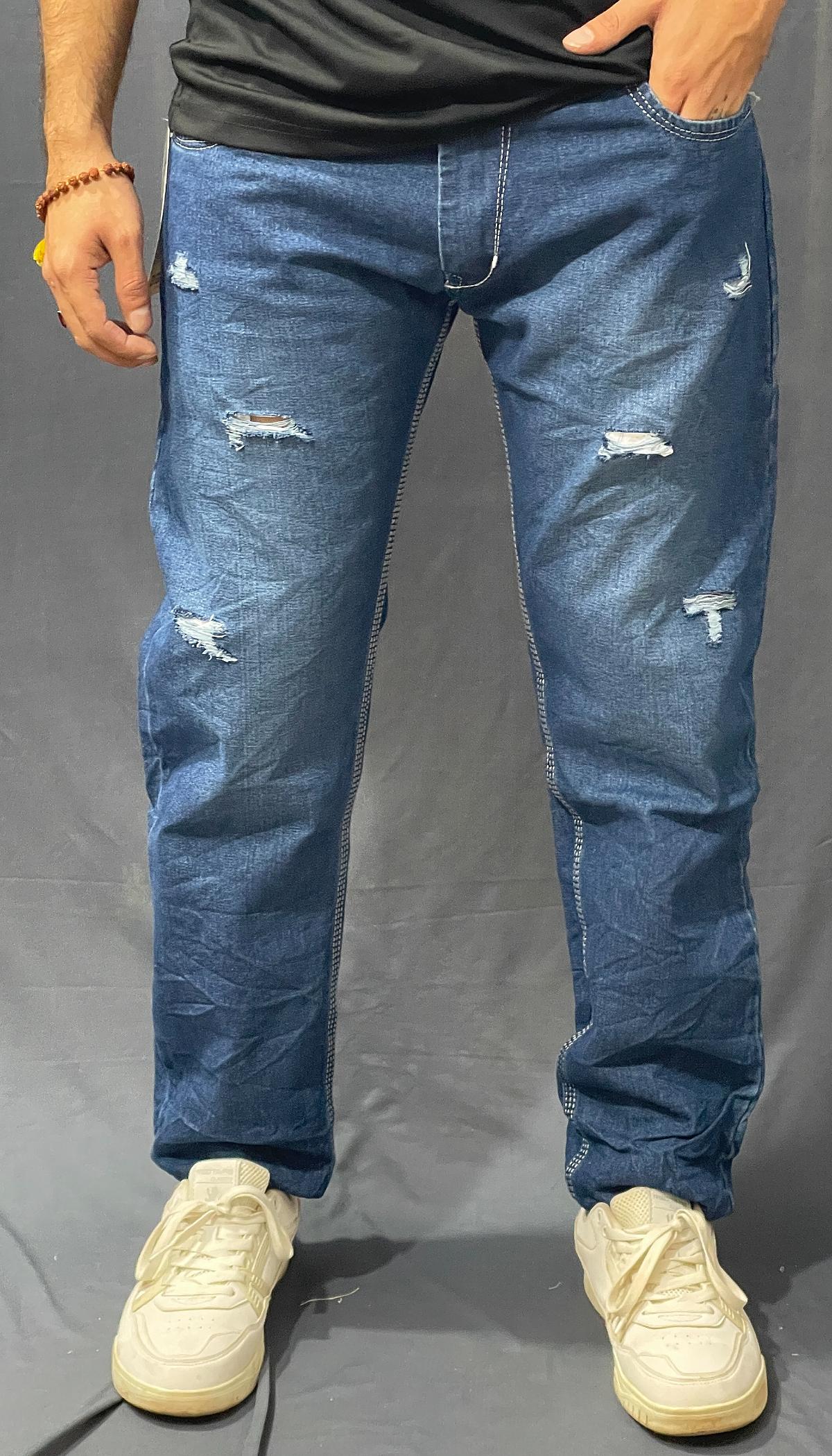 SKY BLUE RUFFER WASH DENIM JEANS 321 P146