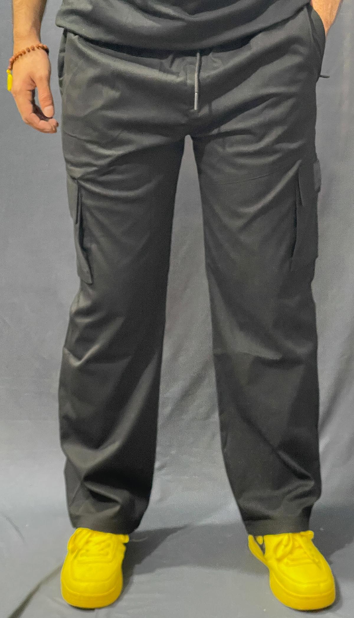 BLACK PLAIN 6 POCKET BAGGY JEANS 323 P148