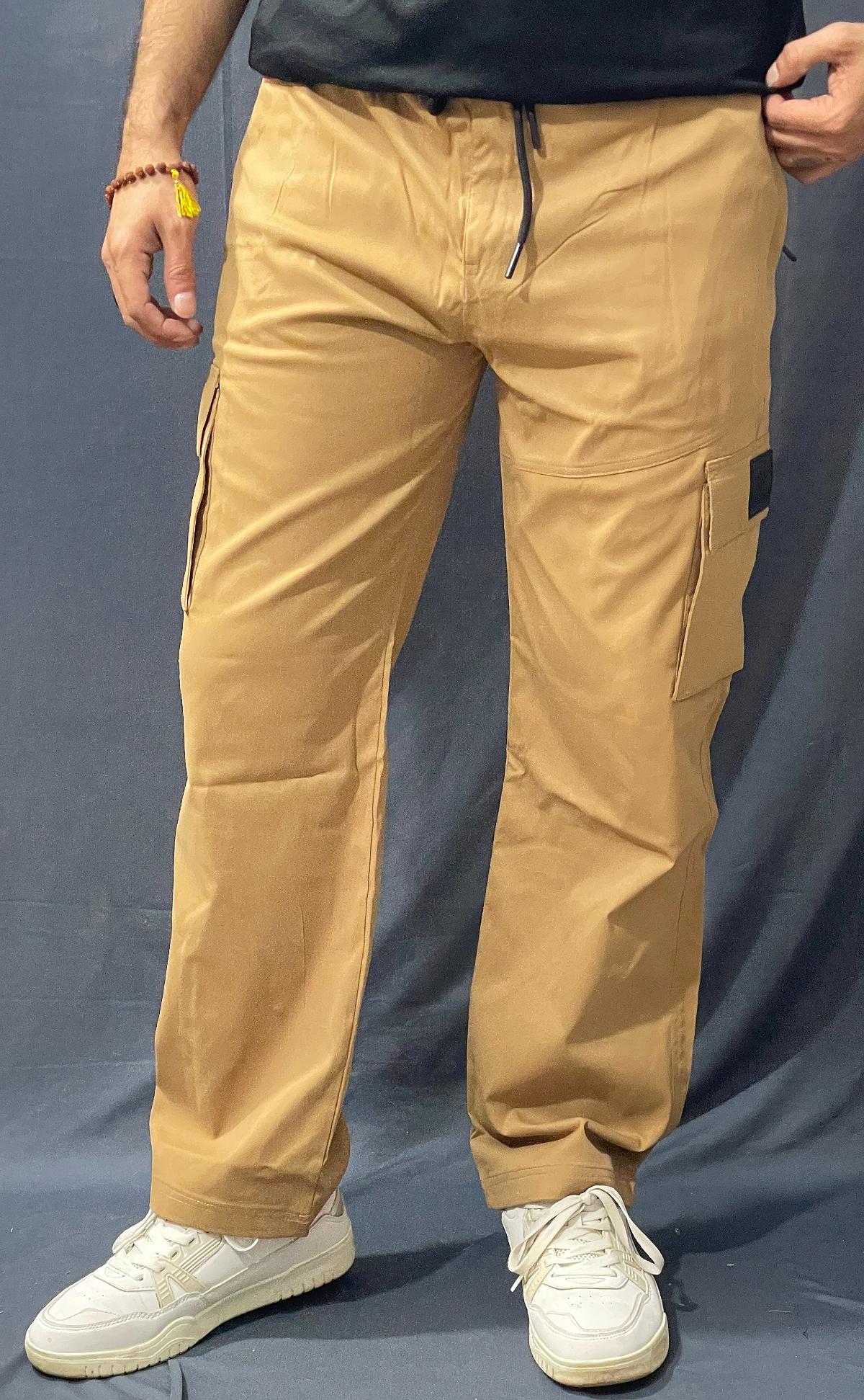 DARK CREAM PLAIN 6 POCKET BAGGY JEANS 324 P148
