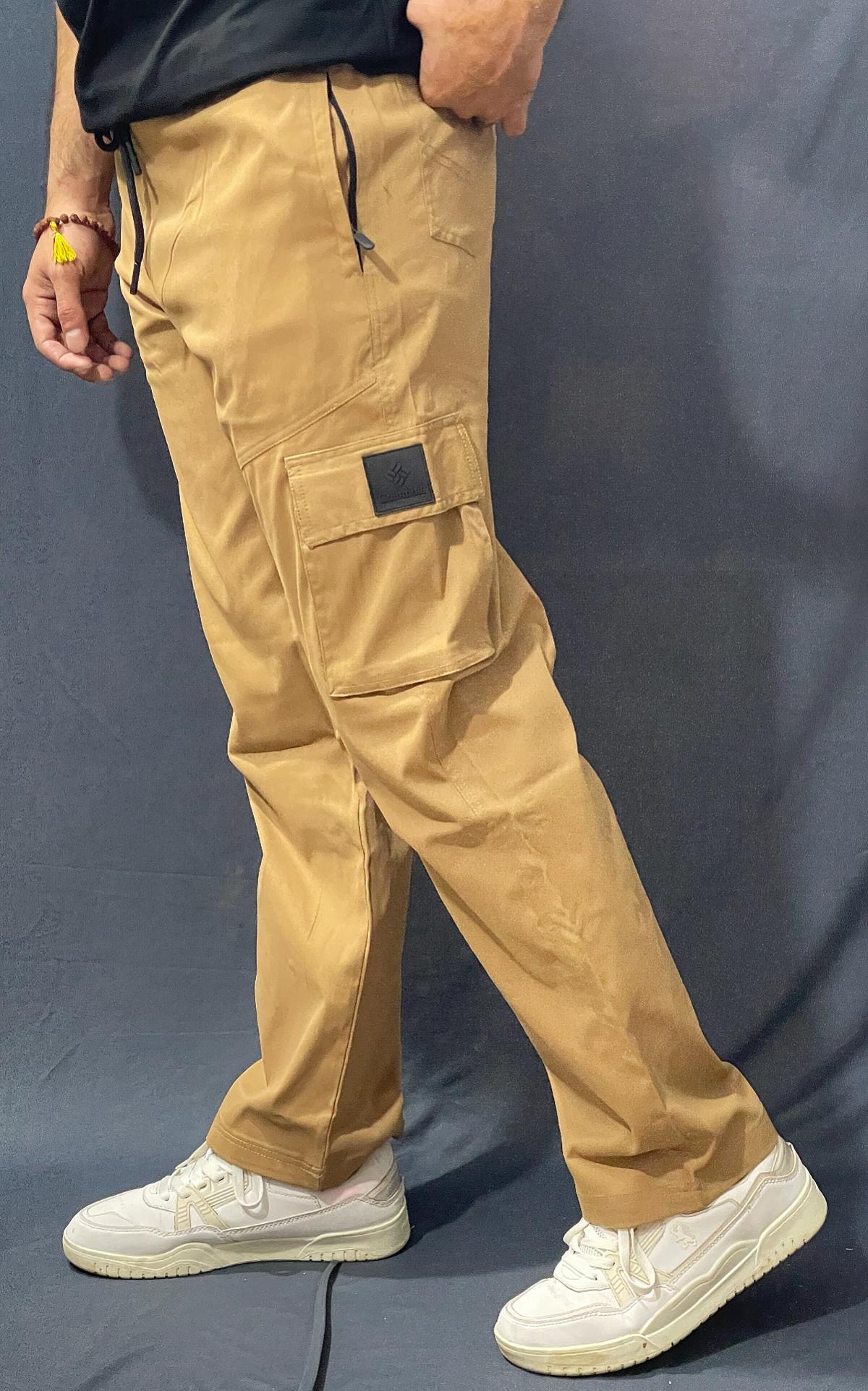 DARK CREAM PLAIN 6 POCKET BAGGY JEANS 324 P148