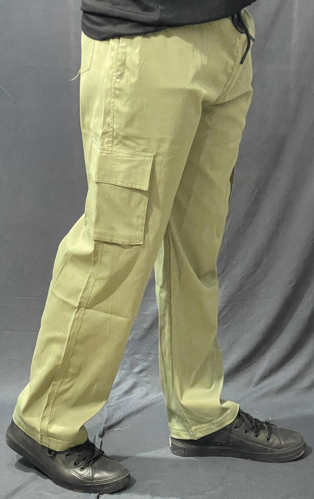 LIGHT GREEN PLAIN 6 POCKET BAGGY JEANS 325 P148