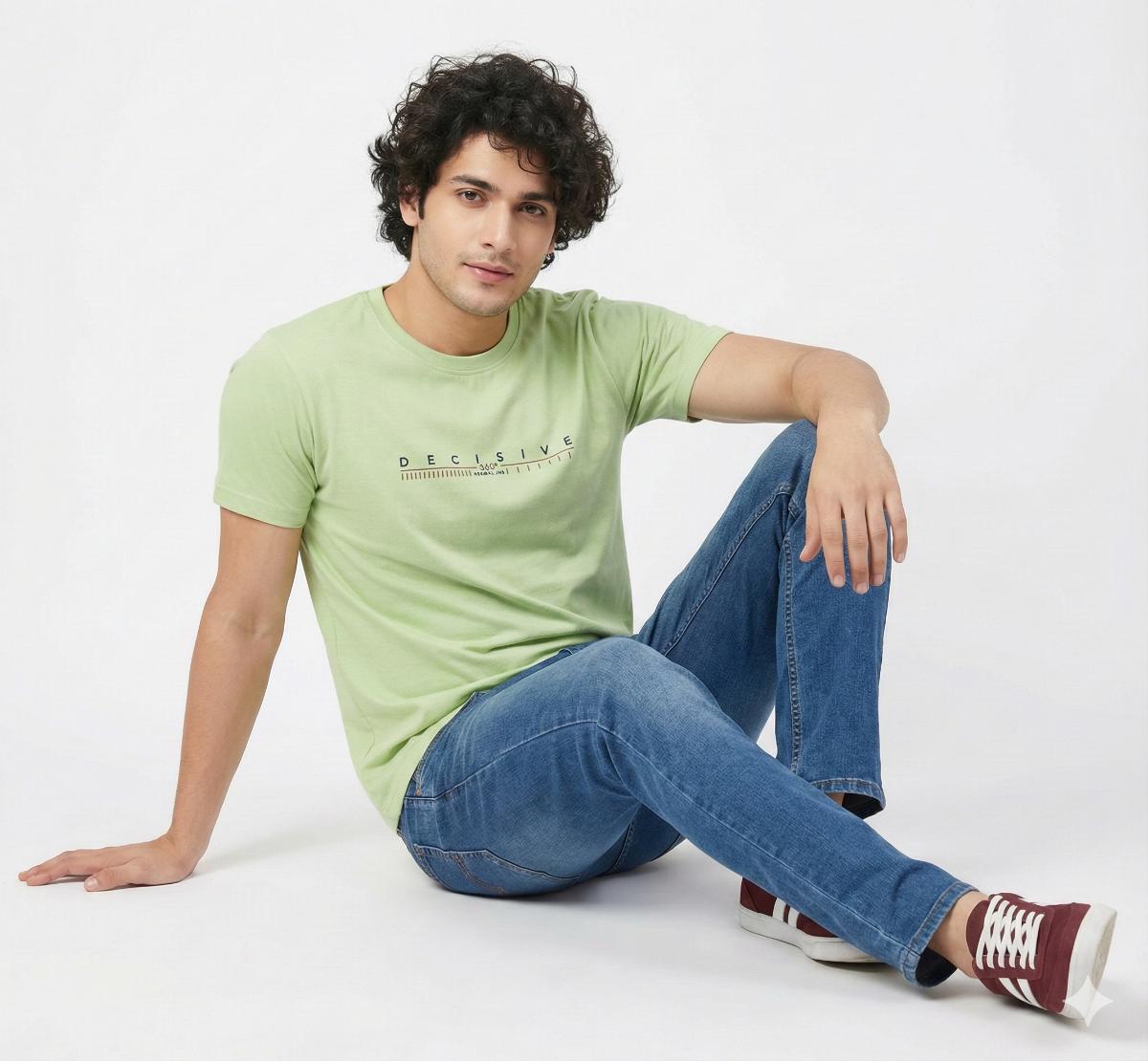 LITE GREEN POSTER HALF SLEEVE PRINTED TSHIRT 343 P109