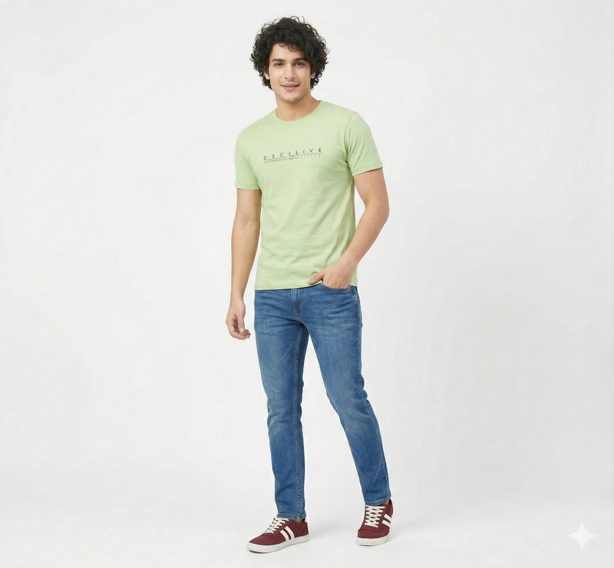 LITE GREEN POSTER HALF SLEEVE PRINTED TSHIRT 343 P109