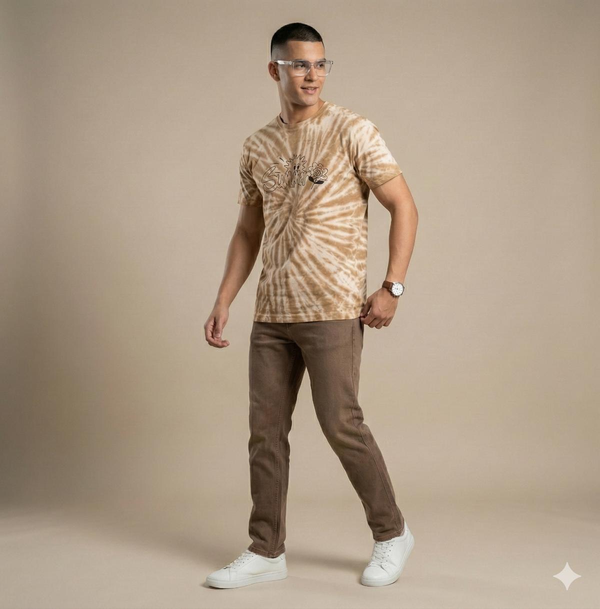 CREAM & COFFEE PRINTED TSHIRT 347 P104