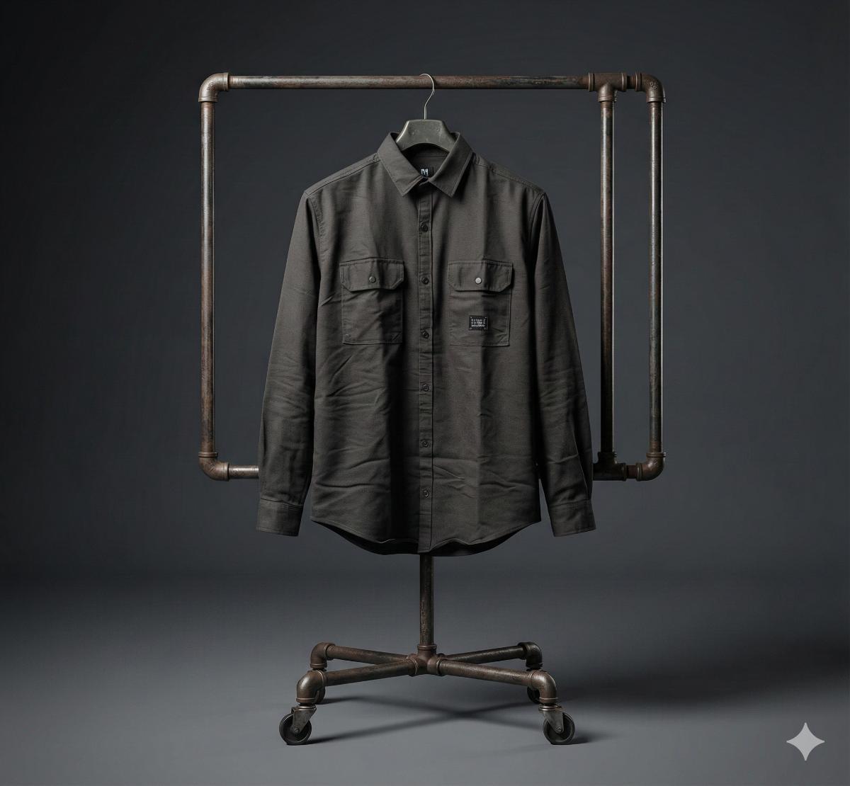 BOTTLE GREEN PLAIN DOUBLE POCKET SHIRT 351 P13