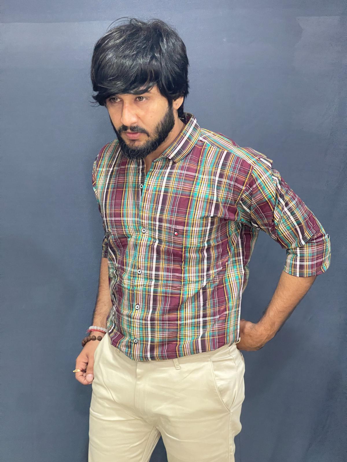 MAROON MULTI CHECKS SHIRT 353 P4