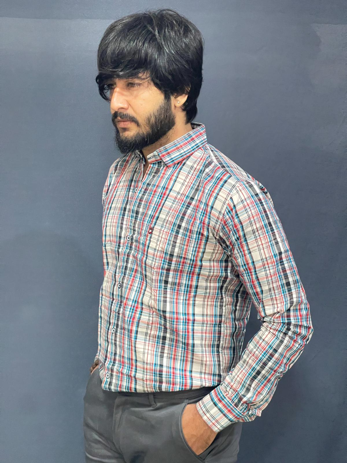 LITE GREY MULTI CHECKS SHIRT 354 P4