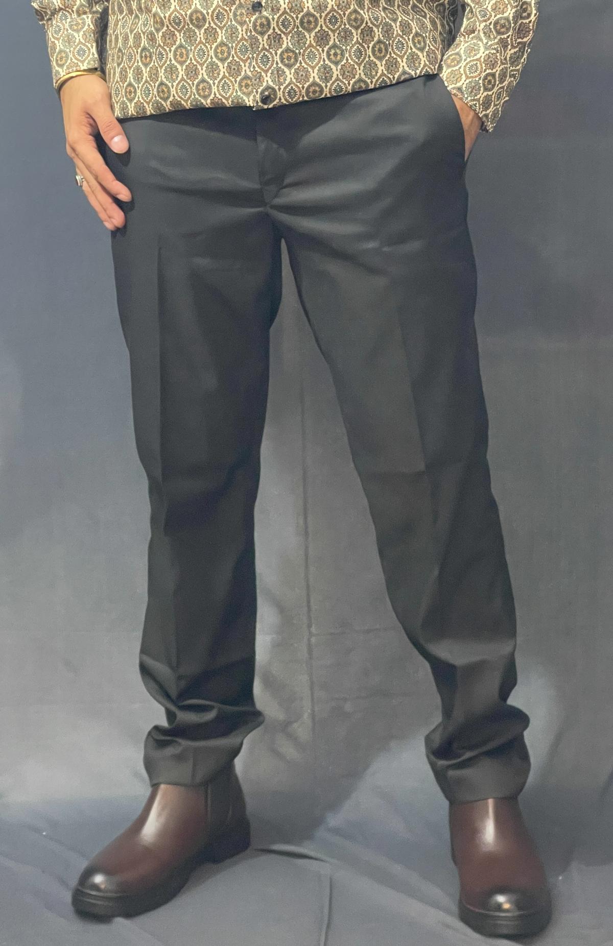 BLACK COTTON FORMAL PLAIN PANT 392 P157