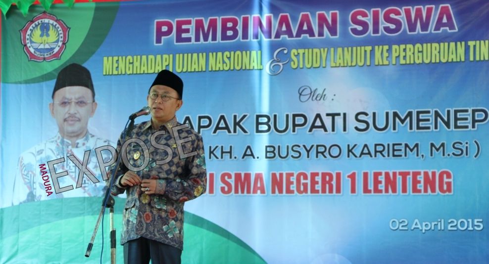 Bupati Sumenep Support Siswa Peserta Ujian Nasional
