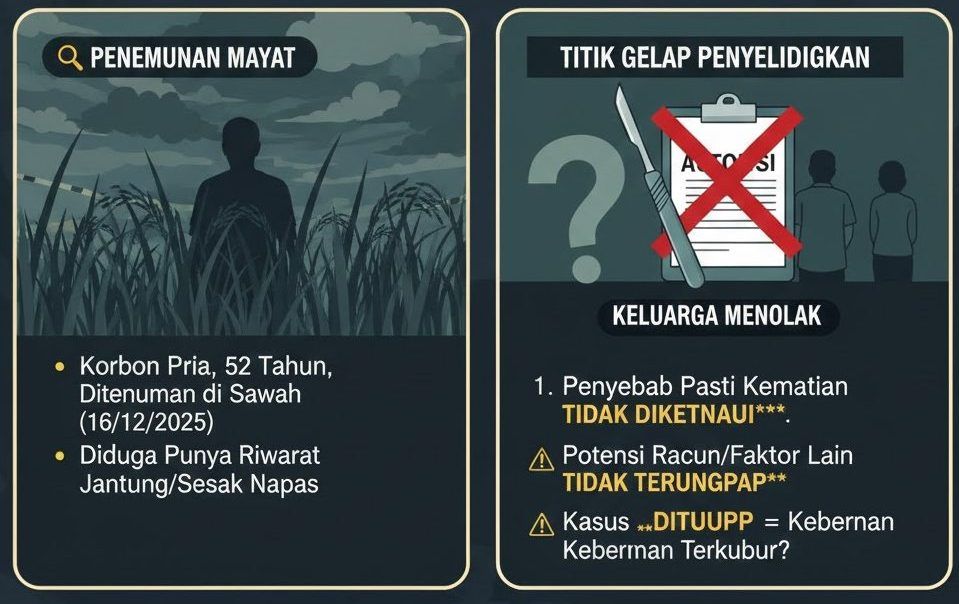 Polisi Hentikan Kasus, Kematian Pria 52 Tahun Gagal Terungkap Akibat Penolakan Autopsi