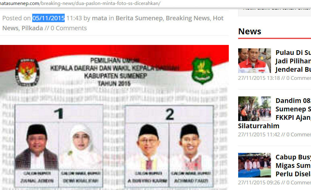 Mata Sumenep Dikecam, Gambar Paslon Nomor Terbalik dihapus