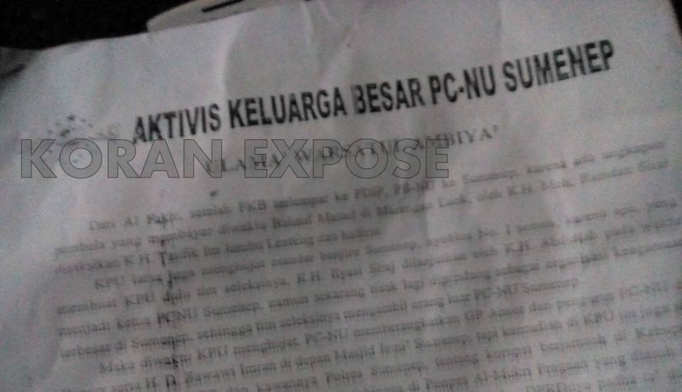 Selebaran Gelap Menagih Janji Bupati Sumenep