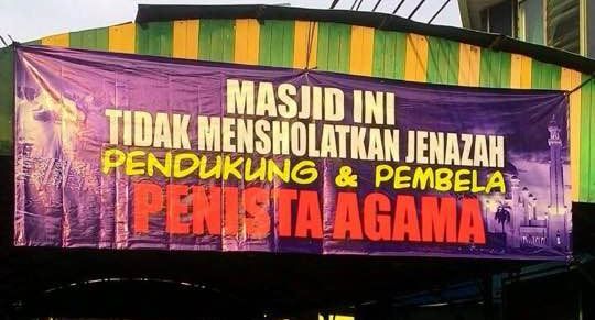 ‘Masjid ini tidak menshalatkan jenazah pendukung dan pembela penista agama’