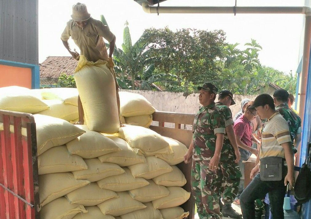 Babinsa Koramil 0827/13 Rubaru Lakukan Serapan Gabah Petani