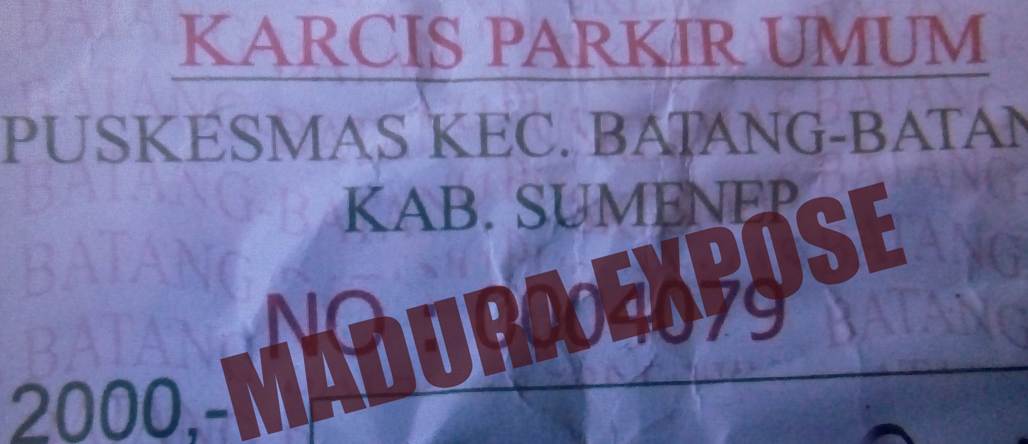 Ssssttt.. Parkir Di Puskesmas Batang-Batang Dipungut Rp 2000