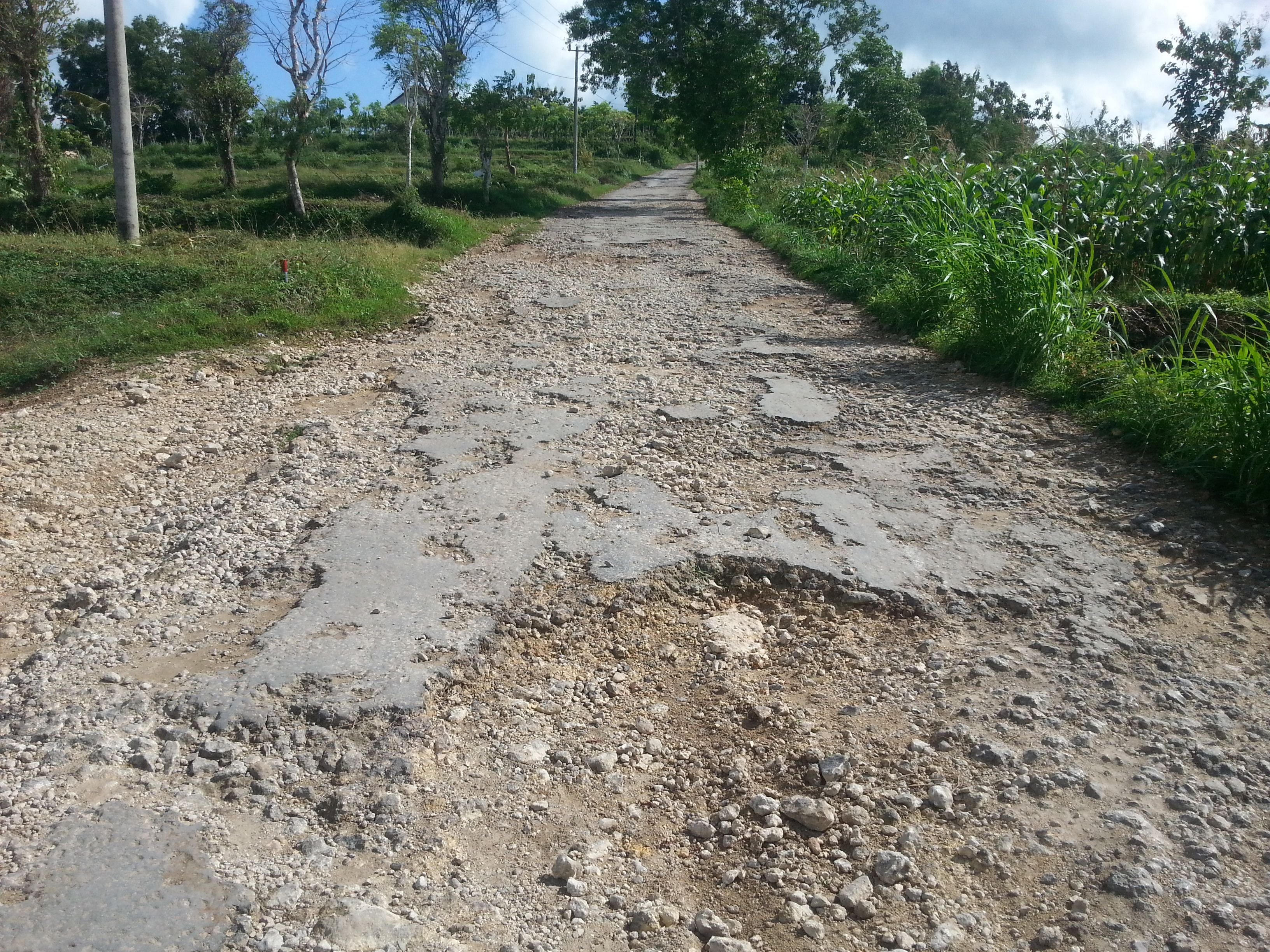 Jalan Penghubung Kecamatan Ganding-Pasongsongan Dibiarkan Rusak