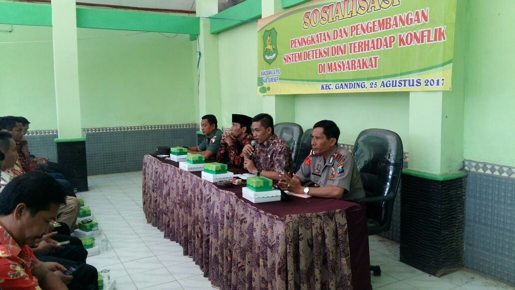 Danramil dan Forpimka Ganding Hadiri  Sosialisasi  Deteksi Cegah Konflik