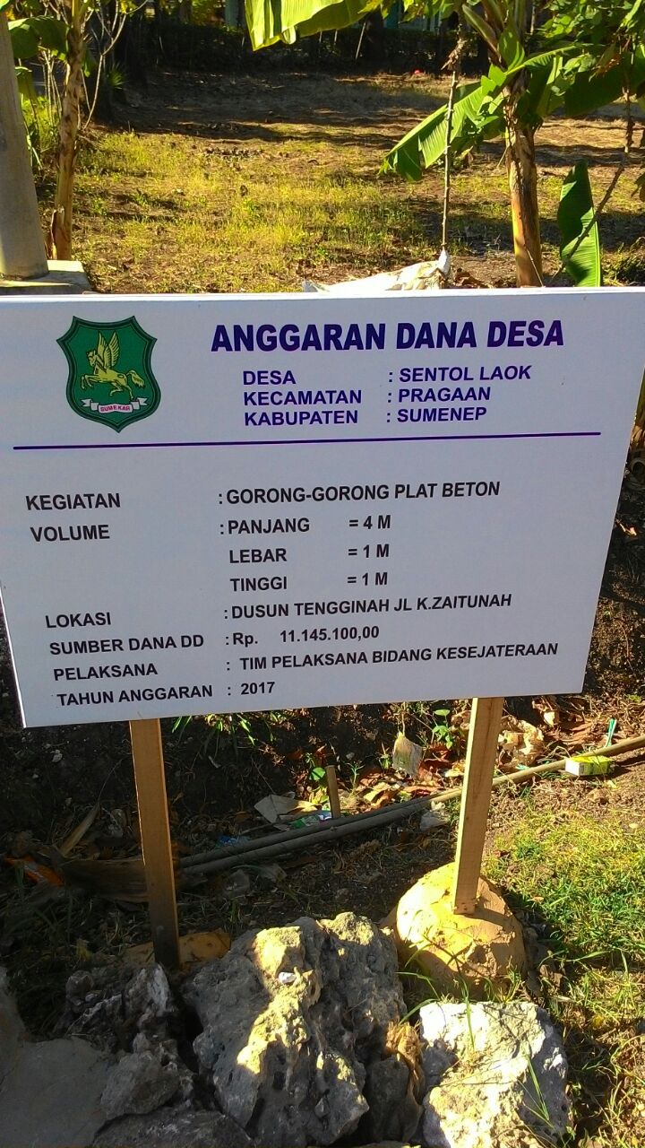 Dana Desa (DD) Sentol Laok Diduga Bermasalah
