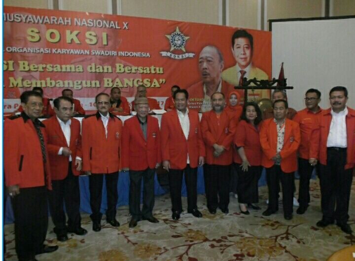 Inilah Tiga Hasil Munas X Soksi :       Ali Wongso Terpilih Aklamasi dan PG Akui
