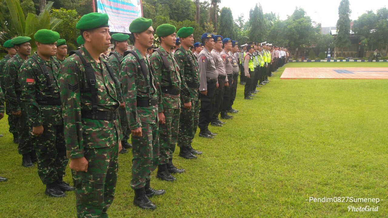 Kompak! Kodim 0827 dan Polres Sumenep Apel Gelar Operasi Lilin Semeru 2017