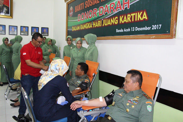 Kodam Iskandar Muda Ramaikan Hari Juang Kartika Dengan Donor Darah