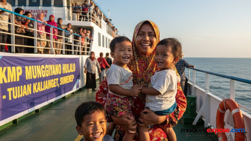 Sempat Terjebak Cuaca Ekstrem, Senyum 3 Balita Pecah Saat Pelayaran Jangkar-Kalianget Akhirnya Dibuka