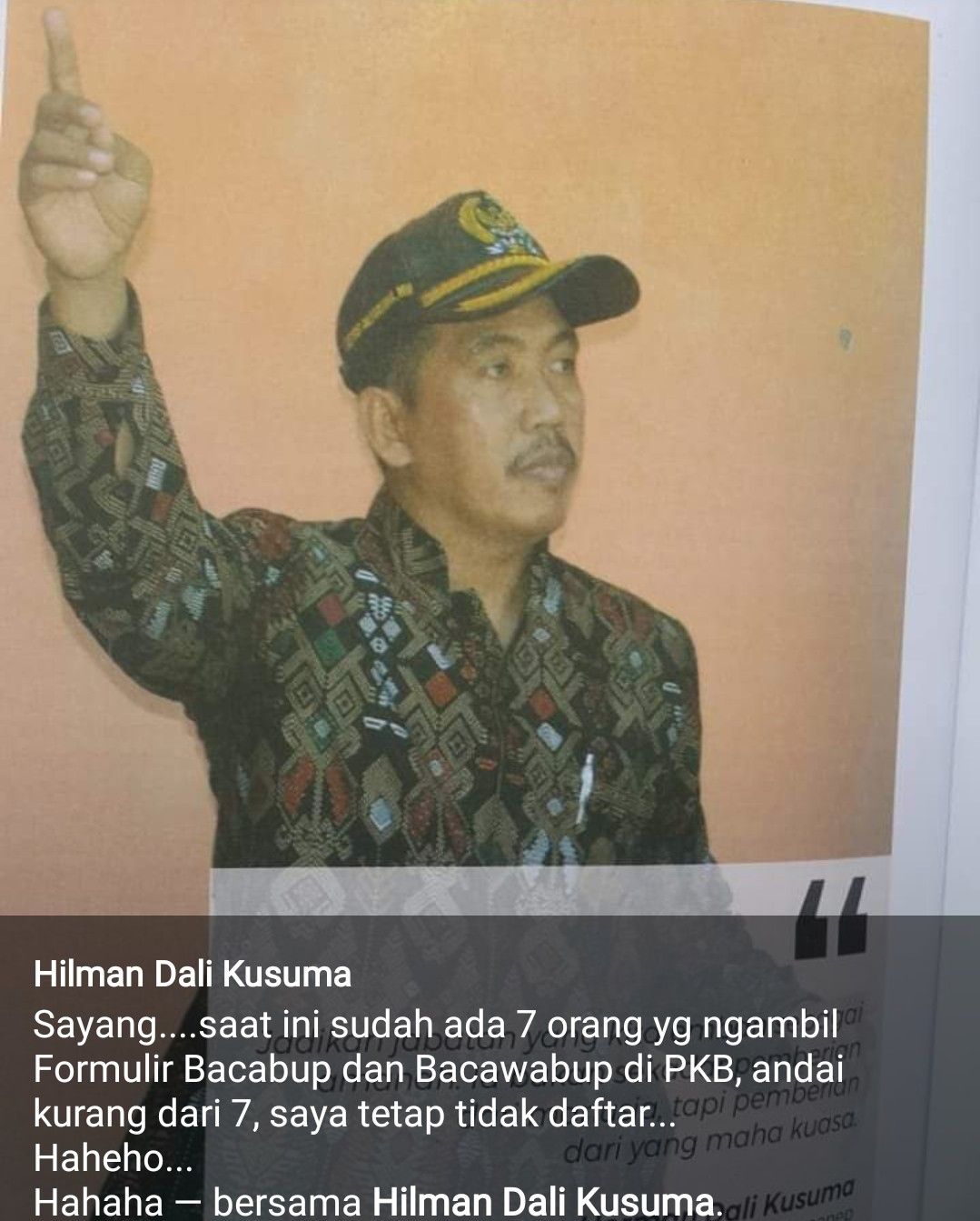 Mantan Ketua DPRD Sumenep Sindir 7 Pendaftar Bacabup PKB
