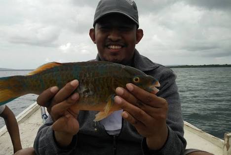 Achmad Fauzi dan Seekor Ikan Ditengah Deburan Ombak Pulau Sapeken