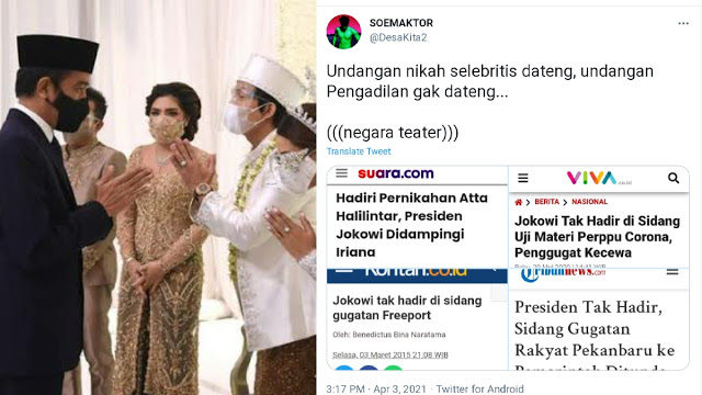 Pedas! Jokowi Disindir Warganet Usai Hadiri Pernikahan Youtuber