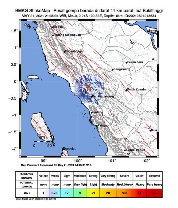 Gempa Bukittinggi, II – III Padang Panjang #BMKG