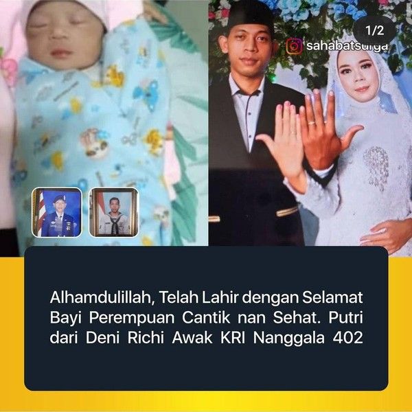 Istri Kru KRI Nanggala-402 di Kediri Melahirkan Seorang Putri