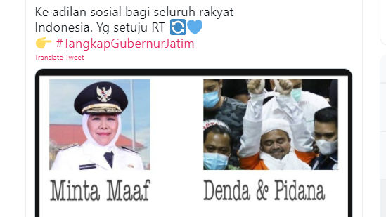 Tagar #TangkapGubernurJatim Trending di Twitter Tagar #TangkapGubernurJatim Trending di Twitter