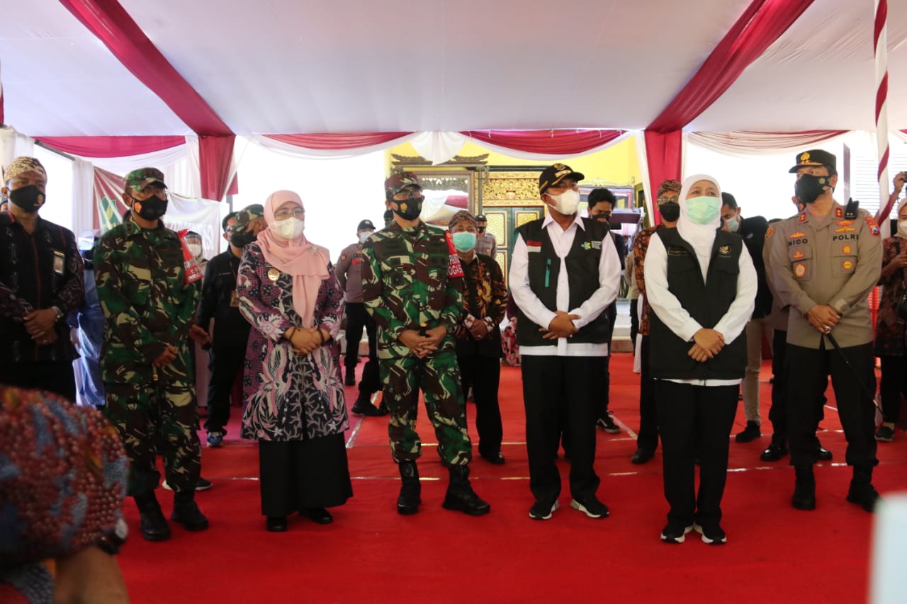 Dandim 0827/Sumenep bersama Forkopimda Sambut kunjungan Gubernur, Pangdam V/BRW dan Kapolda Jatim