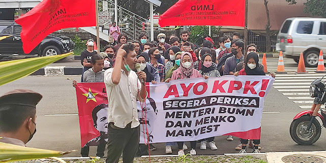 Demo di Depan KPK, LMND Minta Dua Menteri Berbisnis PCR Segera Diperiksa