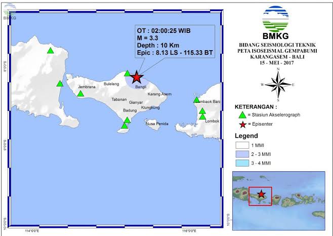 Karangasem Bali Diguncang Gempa Magnitudo 3,2 Karangasem Bali Diguncang Gempa Magnitudo 3,2